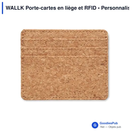 Porte-cartes personnalisable en liège avec protection RFID - WALLKavec logo - Image 7