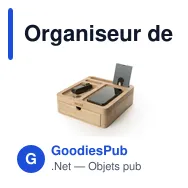 Organiseur de bureau personnalisable Walter Bamboo Big Dock 15W avec logo - Miniature 1