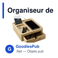 Organiseur de bureau personnalisable Walter Bamboo Big Dock 15W avec logo - Miniature 3