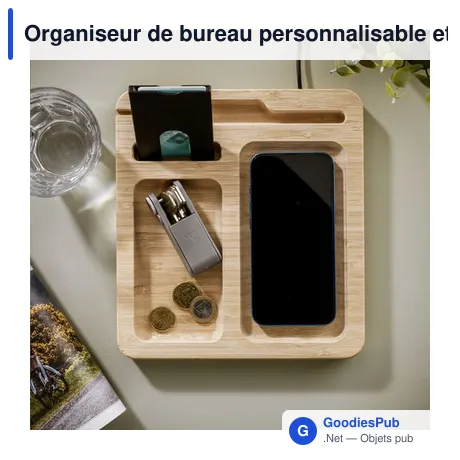 Organiseur de bureau personnalisable et chargeur sans fil 15W - Walteravec logo
