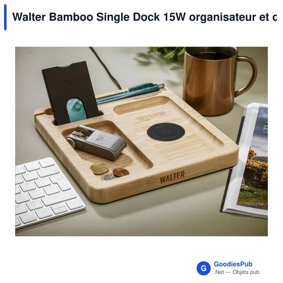 Organiseur de bureau personnalisable et chargeur sans fil 15W - Walteravec logo - Image 5