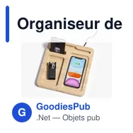 Organiseur de bureau personnalisable et chargeur sans fil 15W - Walteravec logo - Miniature 6