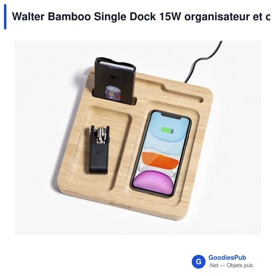 Organiseur de bureau personnalisable et chargeur sans fil 15W - Walteravec logo - Image 6