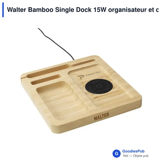 Organiseur de bureau personnalisable et chargeur sans fil 15W - Walteravec logo - Image 7