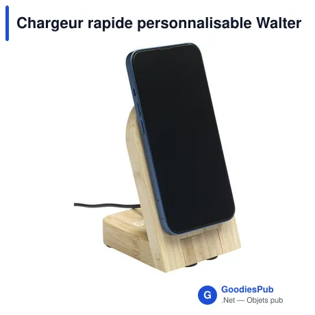 Chargeur rapide personnalisable Walter Bamboo Snap Dock avec logo
