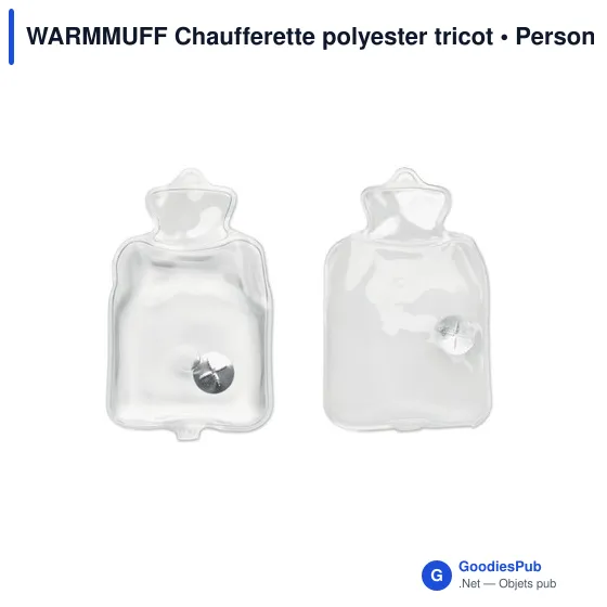 Chaufferette personnalisable en polyester tricot - WARMMUFFavec logo - Image 2