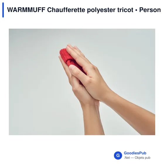 Chaufferette personnalisable en polyester tricot - WARMMUFFavec logo - Image 12