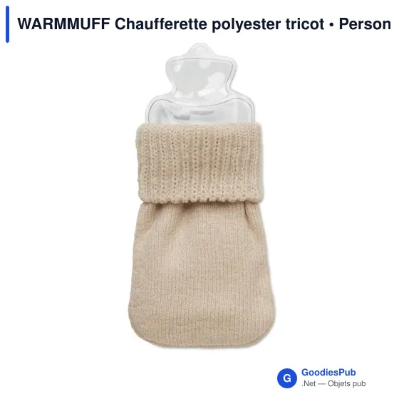 Chaufferette personnalisable en polyester tricot - WARMMUFFavec logo - Image 3