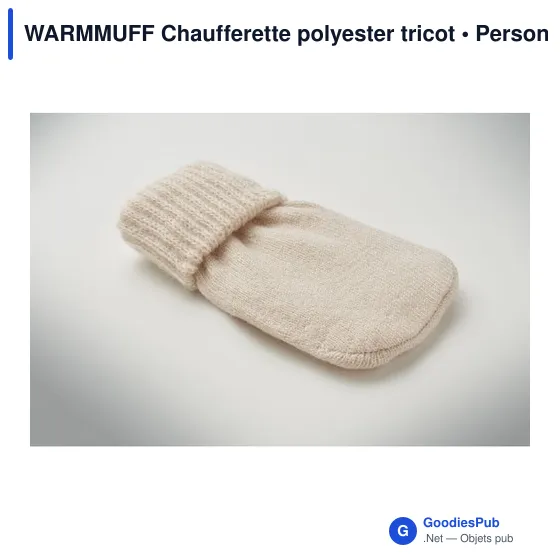 Chaufferette personnalisable en polyester tricot - WARMMUFFavec logo - Image 4