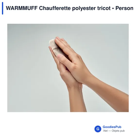 Chaufferette personnalisable en polyester tricot - WARMMUFFavec logo - Image 5
