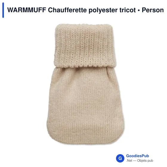 Chaufferette personnalisable en polyester tricot - WARMMUFFavec logo - Image 6