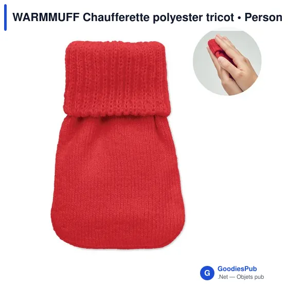Chaufferette personnalisable en polyester tricot - WARMMUFFavec logo - Image 7