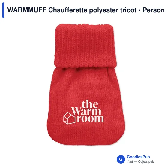 Chaufferette personnalisable en polyester tricot - WARMMUFFavec logo - Image 10