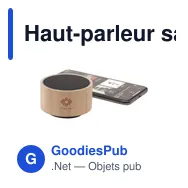 Haut-parleur sans fil personnalisable en bambou avec logo - Miniature 1