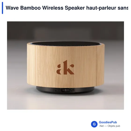 Haut-parleur sans fil personnalisable en bambou avec logo - Image 2