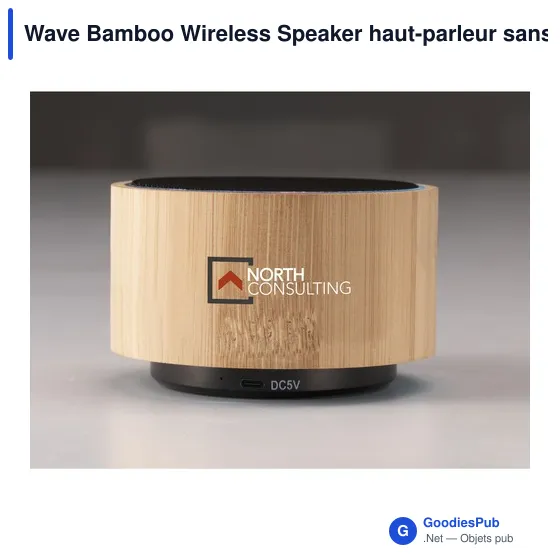 Haut-parleur sans fil personnalisable en bambou avec logo - Image 3