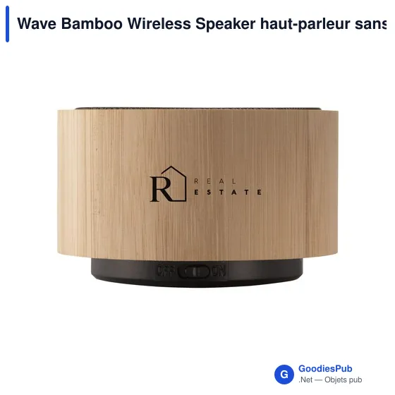 Haut-parleur sans fil personnalisable en bambou avec logo - Image 5
