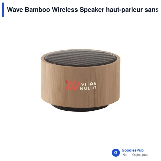 Haut-parleur sans fil personnalisable en bambou avec logo - Image 6