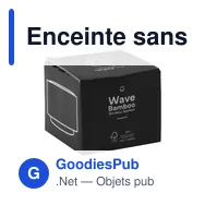 Enceinte sans fil personnalisable en bambou avec logo - Wave Bamboo - Miniature 3
