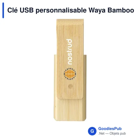 Clé USB personnalisable Waya Bamboo 16 Go avec logo