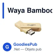 Clé USB personnalisable Waya Bamboo 16 Go avec logo - Miniature 3