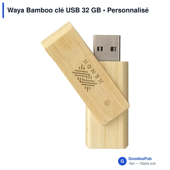 Clé USB personnalisable Waya Bamboo 32 Go avec logo - Image 2