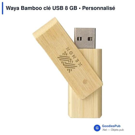Clé USB personnalisable Waya Bamboo 8 Go avec logo - Image 2