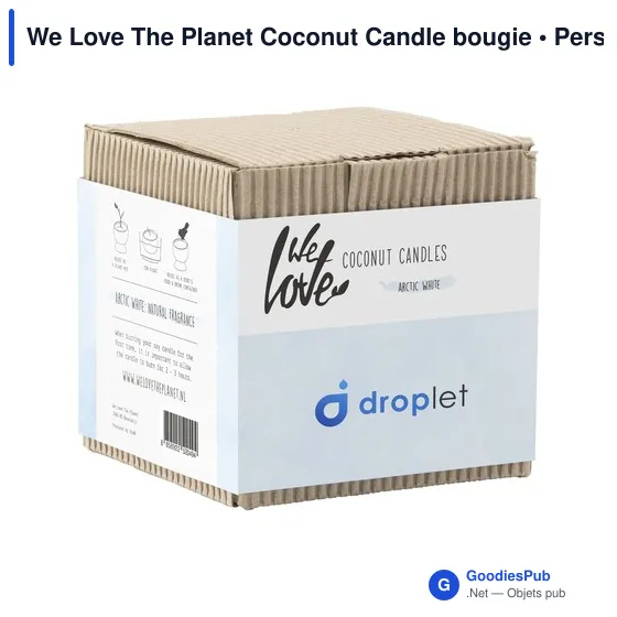 Bougie personnalisable We Love The Planet à la noix de coco avec logo - Image 1