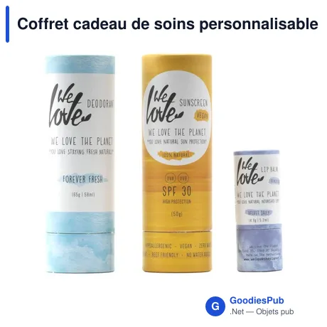 Coffret cadeau de soins personnalisable avec logo - We Love The Planet