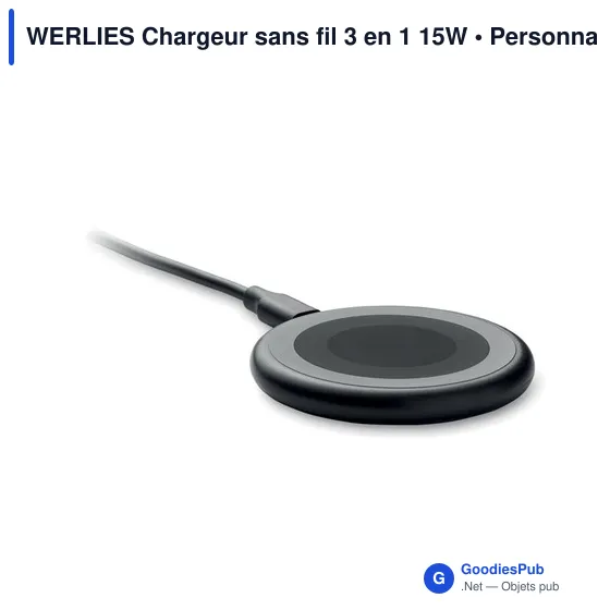 WERLIES Chargeur sans fil 3 en 1 15W - Image 1