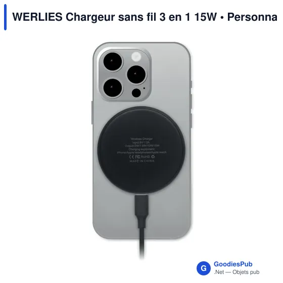 WERLIES Chargeur sans fil 3 en 1 15W - Image 4