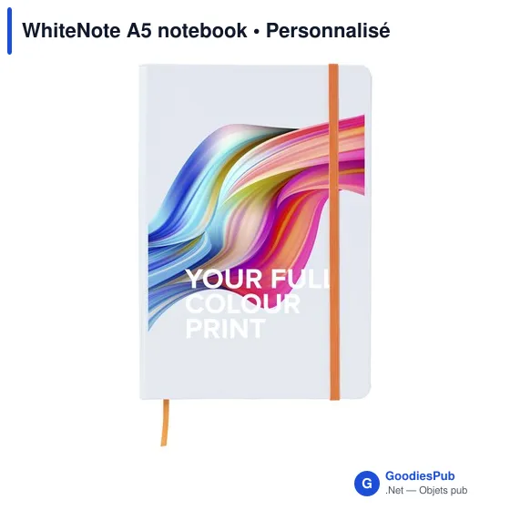 Carnet A5 personnalisable WhiteNote avec logo - Image 1