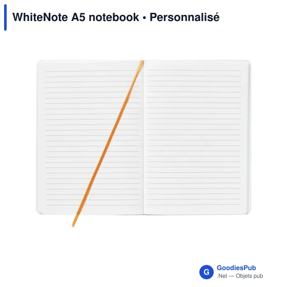 Carnet A5 personnalisable WhiteNote avec logo - Image 2