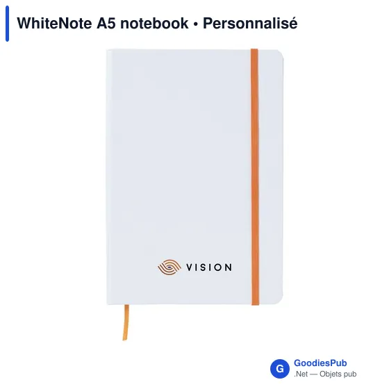 Carnet A5 personnalisable WhiteNote avec logo - Image 3