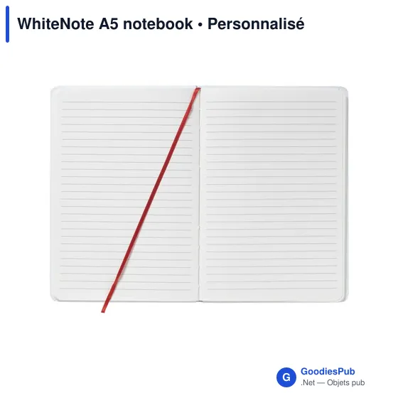 Carnet A5 personnalisable WhiteNote avec logo - Image 5