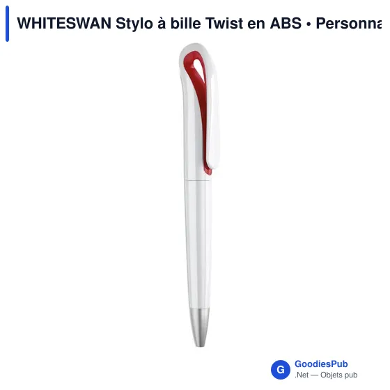WHITESWAN Stylo à bille Twist en ABS - Image 1