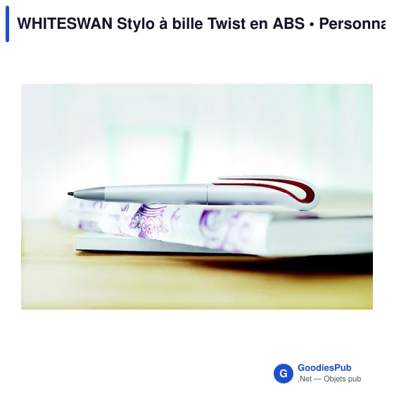 WHITESWAN Stylo à bille Twist en ABS - Image 3