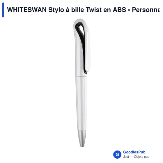 WHITESWAN Stylo à bille Twist en ABS - Image 4