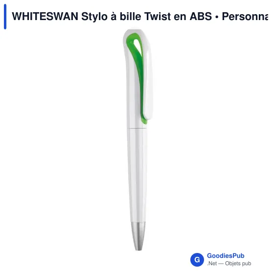 WHITESWAN Stylo à bille Twist en ABS - Image 8