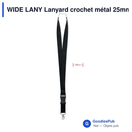 WIDE LANY Lanyard crochet métal 25mm