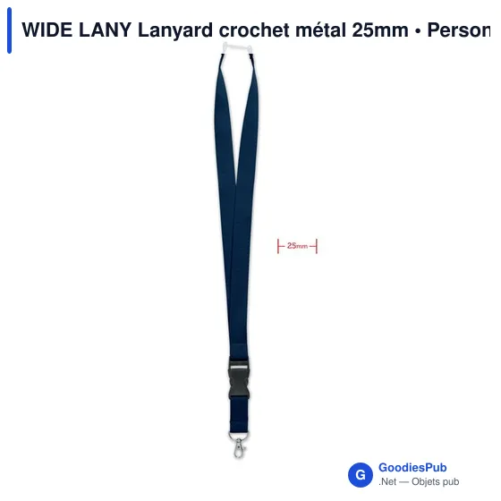WIDE LANY Lanyard crochet métal 25mm - Image 2