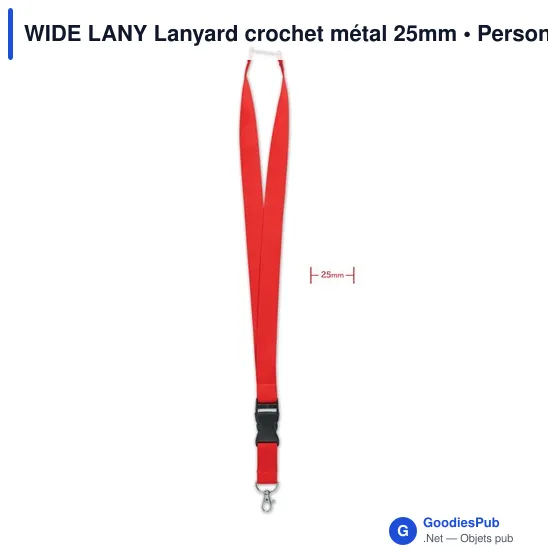 WIDE LANY Lanyard crochet métal 25mm - Image 3