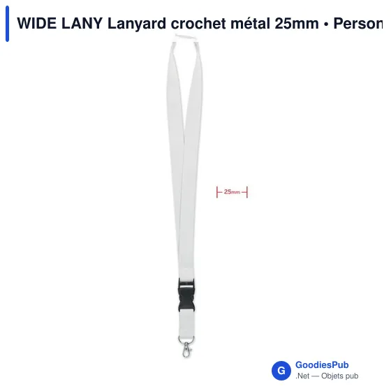 WIDE LANY Lanyard crochet métal 25mm - Image 4