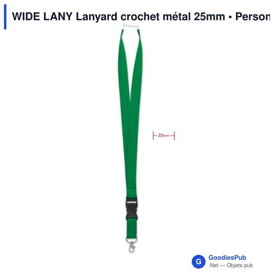 WIDE LANY Lanyard crochet métal 25mm - Image 8