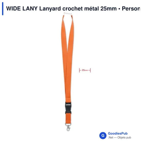 WIDE LANY Lanyard crochet métal 25mm - Image 9