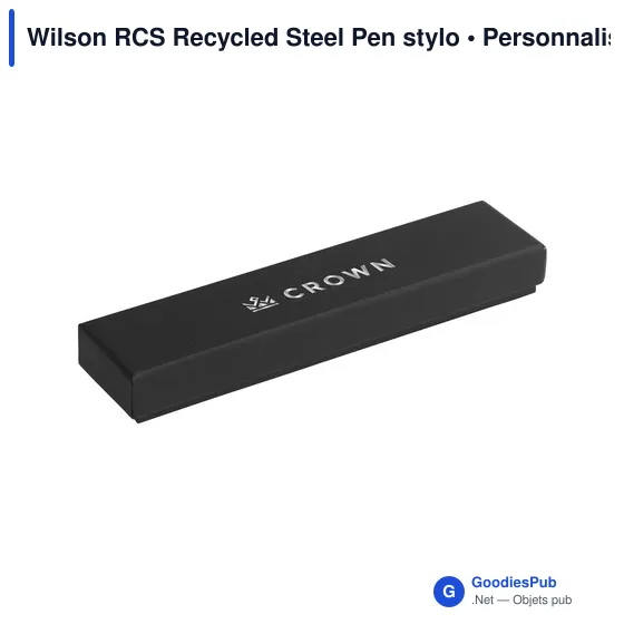 Stylo à bille personnalisable en acier inoxydable recyclé - Wilson RCSavec logo - Image 5