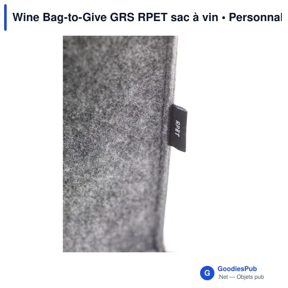 Sac à vin personnalisable Wine Bag-to-Give GRS RPET avec logo - Image 2