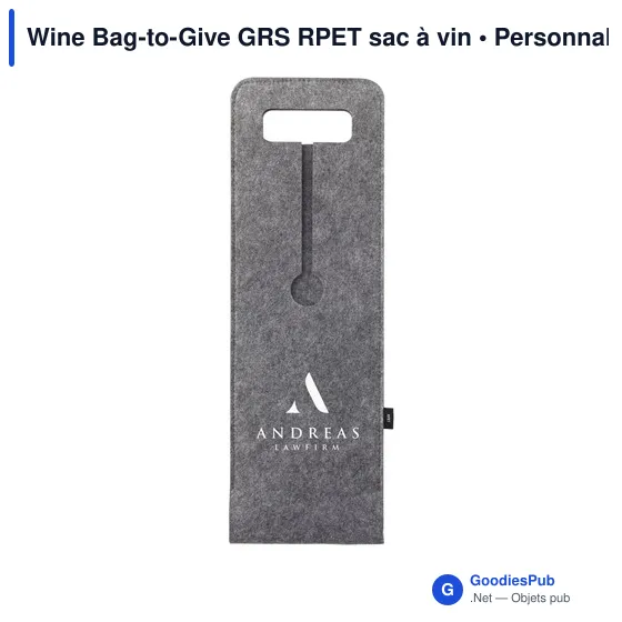 Sac à vin personnalisable Wine Bag-to-Give GRS RPET avec logo - Image 11