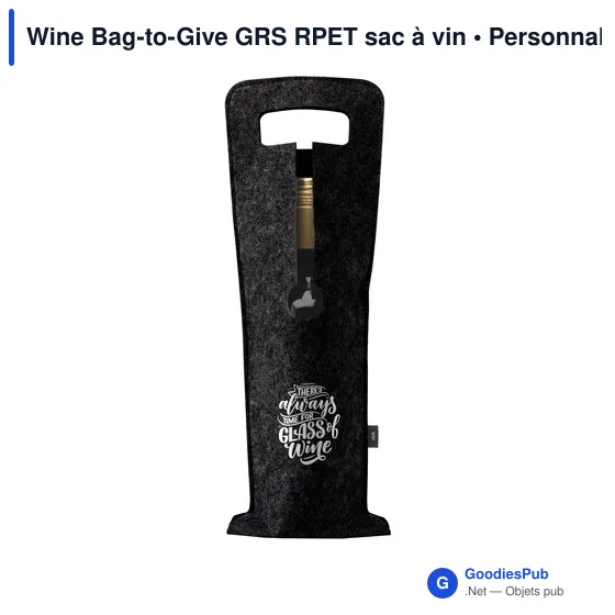 Sac à vin personnalisable Wine Bag-to-Give GRS RPET avec logo - Image 12