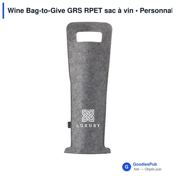 Sac à vin personnalisable Wine Bag-to-Give GRS RPET avec logo - Image 3